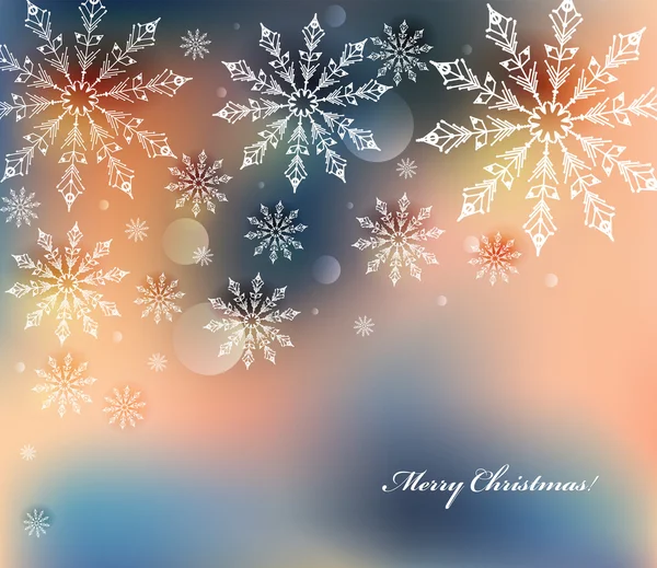 Fond de Noël vectoriel avec flocons de neige blancs . — Image vectorielle