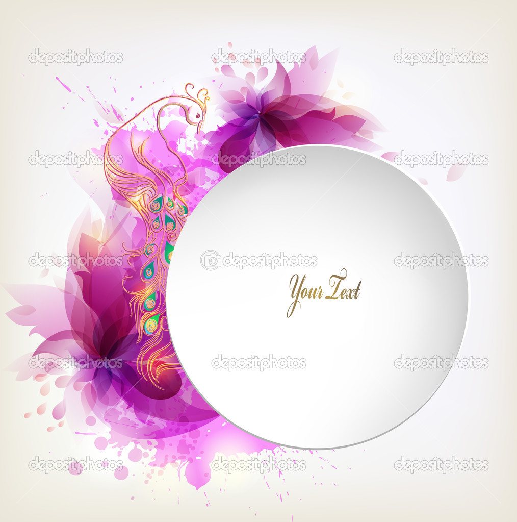 Abstract flower with colorful elements, blots and place for your text.