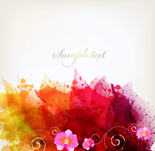 カラフルな花の水彩画のベクトルの背景 — ストックベクタ