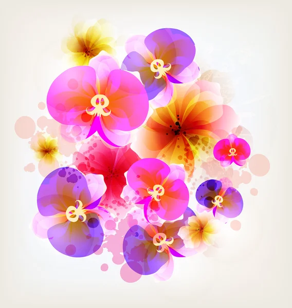 Abstract pink elements with flower — Stock Vector