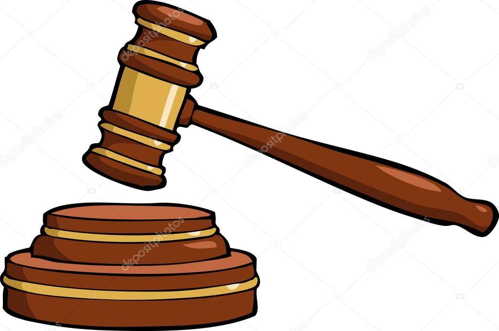 Animado: martillo de juez dibujo | mazo de dibujos animados — Vector de