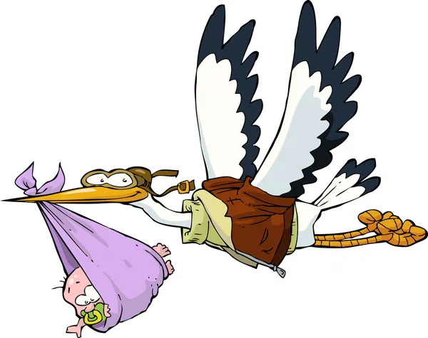 Leylek Bebek Gokyuzunde Ucan Vektor Cizim Vektorler Ve Grafikleri Depositphotos