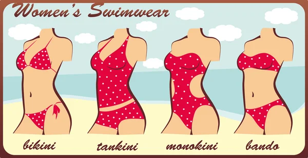 Maillot de bain Silhouette femme — Image vectorielle