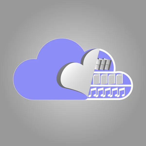 Cloud computing concept illustreert de wolk station inhoud — Stockvector