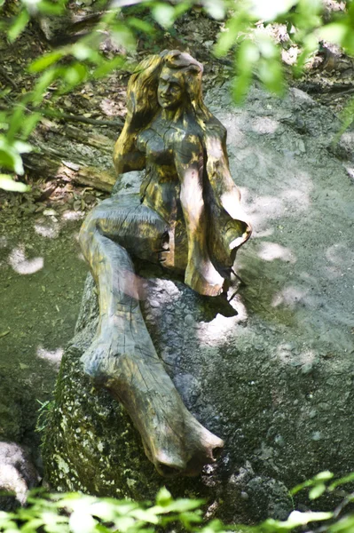 Meerjungfrau-Silhouette aus Holz — Stockfoto