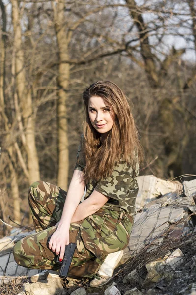 Portrait of a girl in uniform — Stock Photo, Image