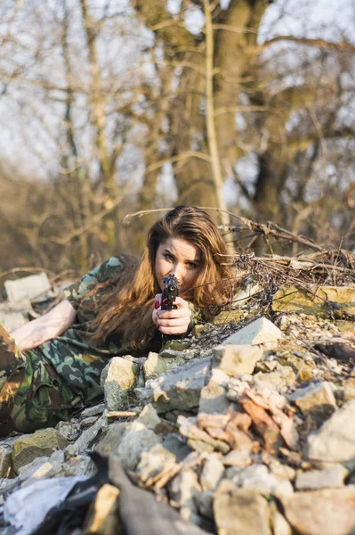 Ritratto di ragazza in uniforme — Foto Stock