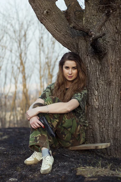 Portrait of a girl in uniform — Stock Photo, Image