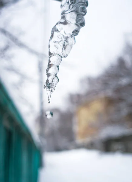 Unglaubliche Makro Zeitlupenaufnahme Von Wasser Das Vom Ende Des Auftauens Stockfoto