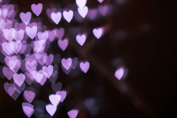 Hintergrund Zum Valentinstag Herz Bokeh Hintergrund Unscharfer Hintergrund Nachtbeleuchtung Verschwimmt — Stockfoto