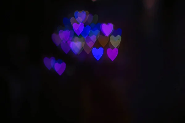 Valentine Day Background Heart Bokeh Background Blurred Background Night City — Stock Photo, Image