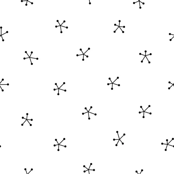 Patrón Abstracto Sin Costuras Con Estrellas Infantiles Dibujadas Mano Negro — Archivo Imágenes Vectoriales