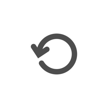 Simgeyi yenile ya da tekrarla. Siyah yuvarlak ok beyaz üzerine izole edilmiş. Düz simge. Takas simgesi. Web ve yazılım arayüzleri için iyi.