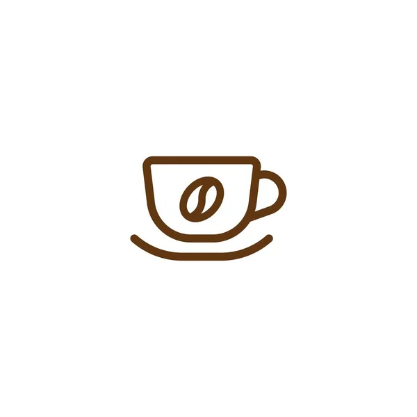 Hot Cup Icon Mug Tea Coffee Icon Flat Brown Line — Stock Vector