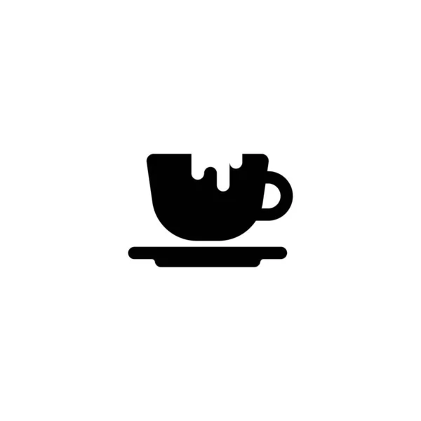 Hot Cup Met Druppels Silhouet Pictogram Mok Met Thee Koffie — Stockvector