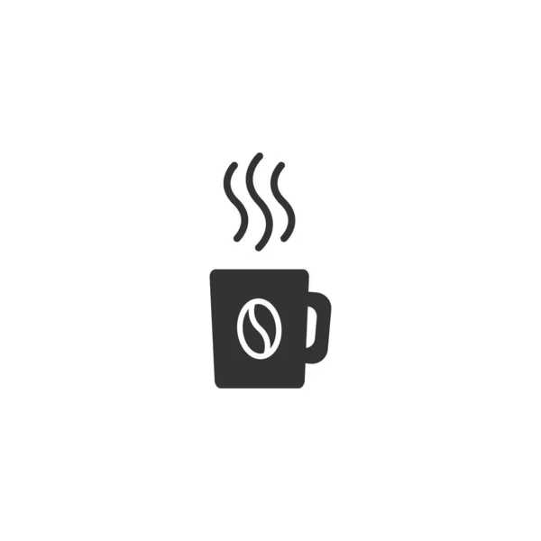 Horký Hrnek Kávu Ikonou Páry Černý Piktogram Izolovaný Bílém Pozadí — Stockový vektor