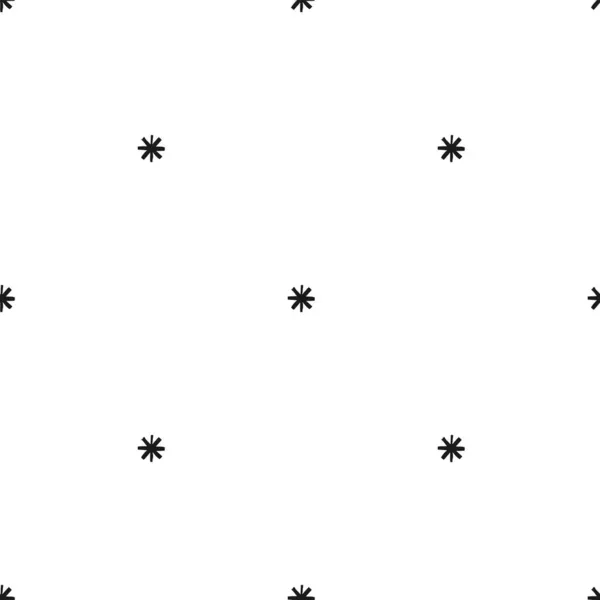 Nahtloses Muster Mit Schwarzen Handgezeichneten Sternen Oder Sternchen Auf Weißem — Stockvektor