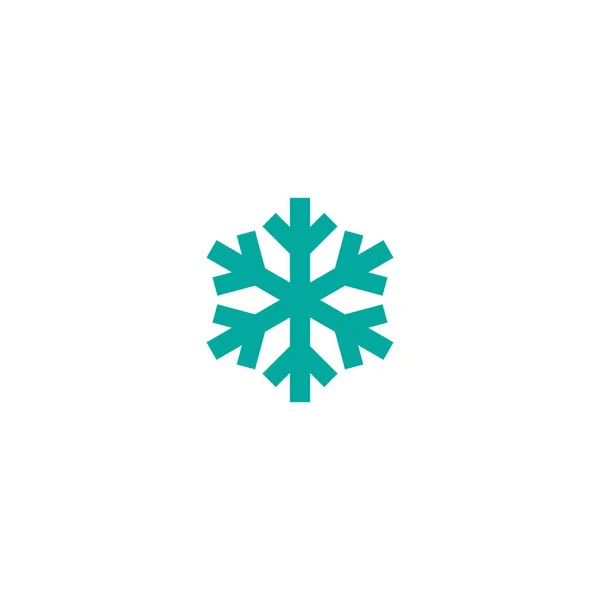 Blue Flat Snowflake Icon Isolated White New Year Pictogram Vector — Stock Vector