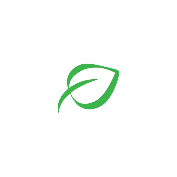 Grüne Blattlinie Symbol Öko Schild Isoliert Auf Weiß Vektorillustration Faltblatt — Stockvektor