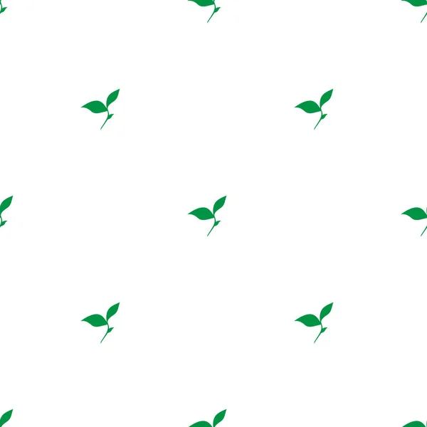 Patrón Floral Sin Costuras Hojas Verdes Textura Sobre Fondo Blanco — Vector de stock