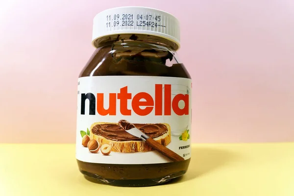 Tyumen Russia October 2021 Nutella Adalah Nama Merek Dari Coklat — Stok Foto
