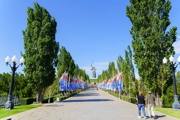 Volgograd Rusland September 2021 Beeldhouwkunst Van Het Herinneringscomplex Moederland Mamajev — Stockfoto