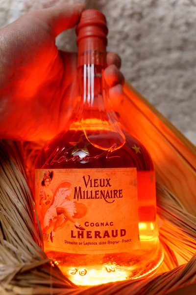 Tyumen Russia November 2021 Cognac Lheraud Vieux Millenaire Founder Alexander — Foto Stock