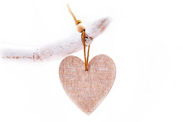 Man Holds White Heart His Hand Symbol Valentines Day Selective — Stock Photo, Image