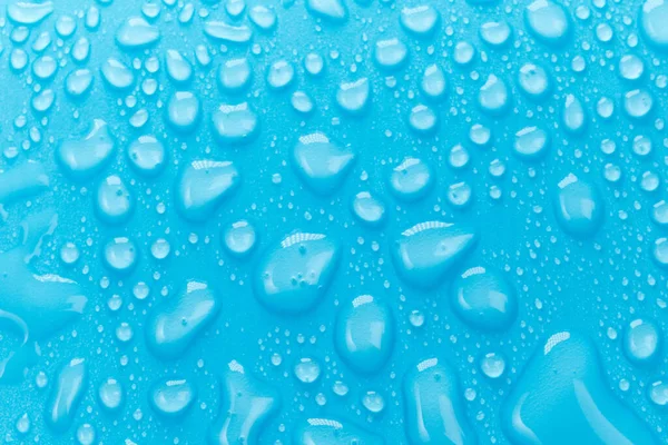 Água Cai Textura Bolha Fundo Azul Abstrato Close Macro Foco — Fotografia de Stock
