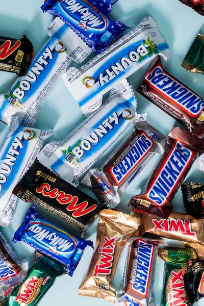 Tyumen Oroszország Január 2022 Snickers Mars Twix Milky Way Vérdíj — Stock Fotó