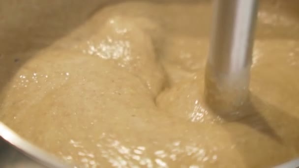 Préparation de purée de soupe à partir de lentilles, mélangeur, végétarien alimentation saine à partir de produits biologiques. Mouvement lent — Video