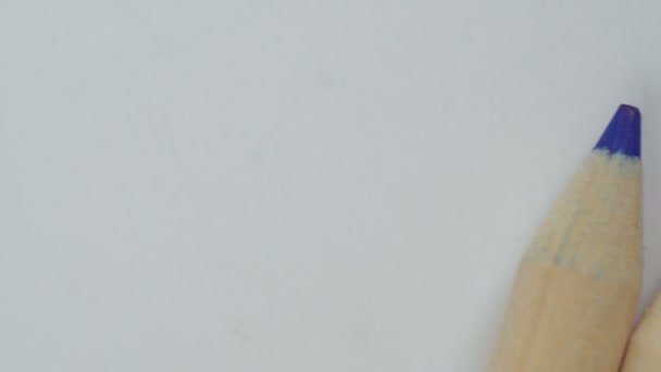 Wooden Coloured Pencils Concept Art Text Office White Background Selective — Stock videók