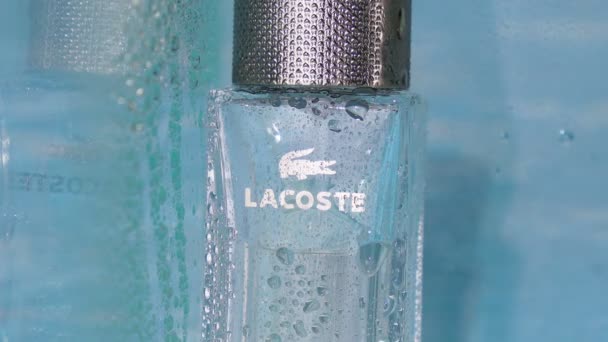 Tyumen Russia June 2022 Lacoste Logo French Clothing Company Selective — Vídeos de Stock