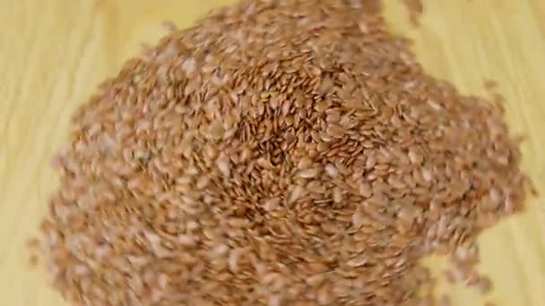 Leinsamen Rotieren Aus Nächster Nähe Biolebensmittel Leinsamen Hintergrund Selektiver Fokus — Stockvideo