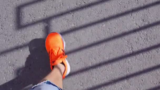 Tyumen Russia June 2022 New Adidas Running Shoes Orange Coral — Stock video