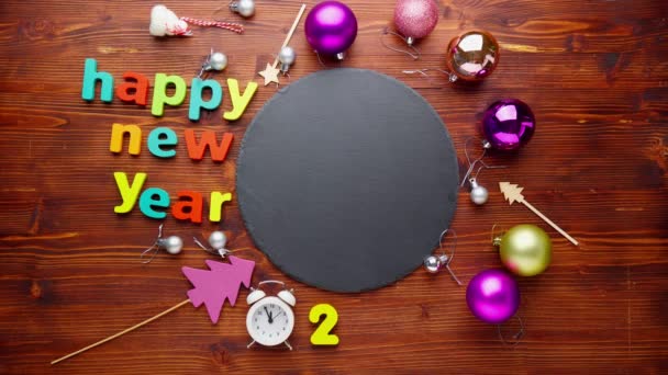 Happy New Year 2023 Background New Year Holidays Card Flat — Stockvideo
