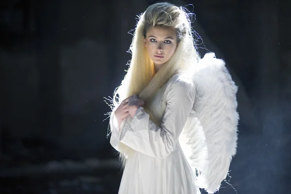 Cute blondie as an angel — Stock Photo, Image