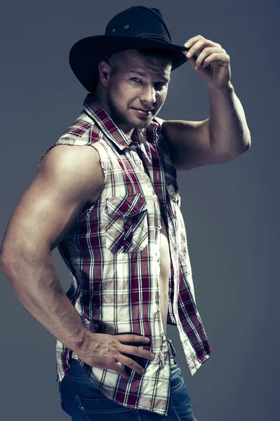 Sexy mannen zoals cowboy — Stockfoto