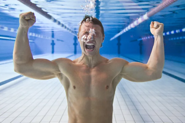 Uomo annegante subacqueo subacqueo — Foto Stock
