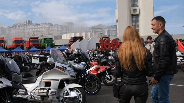 Vladivostok Russia November 2021 Motorcycle Festival Central Square Fighters Power — Stock Photo, Image