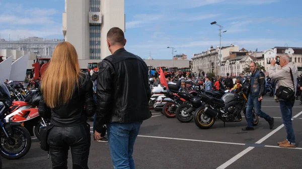 Vladivostok Russia November 2021 Motorcycle Festival Central Square Fighters Power — Stock Photo, Image