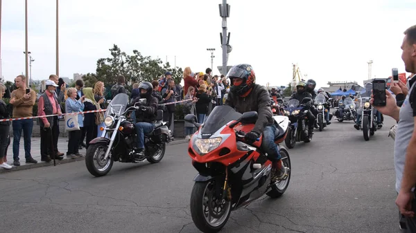 Vladivostok Russia November 2021 Motorcycle Festival Central Square Fighters Soviet — Stock Photo, Image