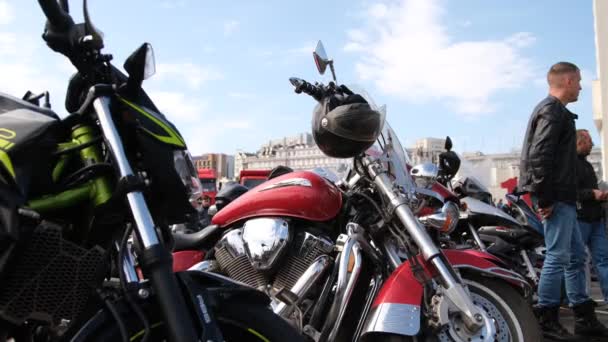 Wladiwostok Russland November 2021 Motorradfest Auf Dem Zentralen Platz Die — Stockvideo
