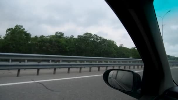 Vue Intérieur Voiture Depuis Siège Passager Une Voiture Conduite Droite — Video