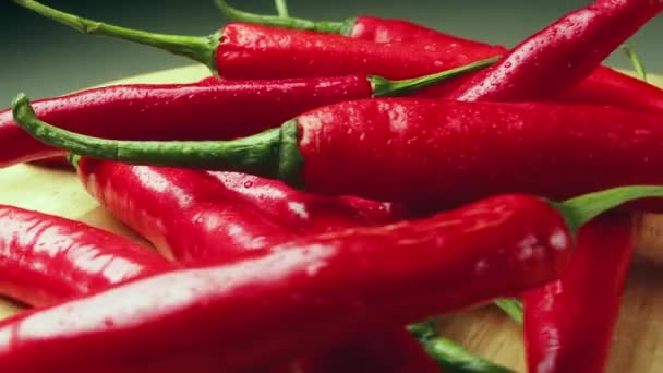 Reife Rote Chilischoten Sind Ein Kulinarischer Genuss Und Die Ernte — Stockvideo