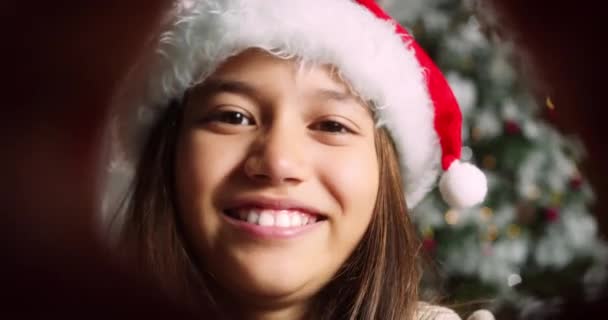 Közelkép Ázsiai Boldog Portré Gyermek Kislány Arcok Kilátás Szív Alakja — Stock videók