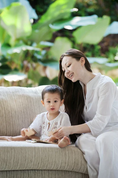 Asian mother with son Royalty Free Stock Photos