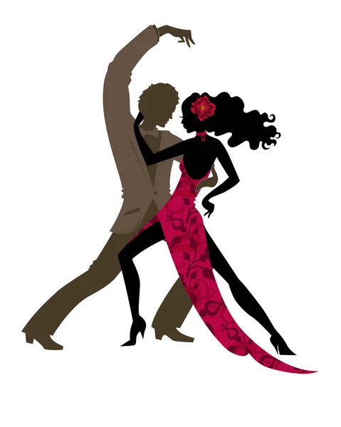 Illustration Jeunes Couples Dansant Tango — Photo