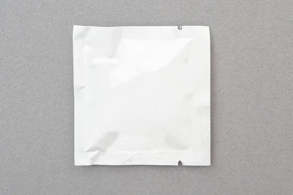 Small Foil Package Wet Antibacterial Wipe Mock Space Text Top — Stok fotoğraf