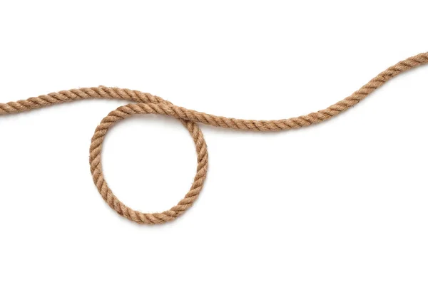 Corda Com Círculo Caminho Isolado Branco — Fotografia de Stock